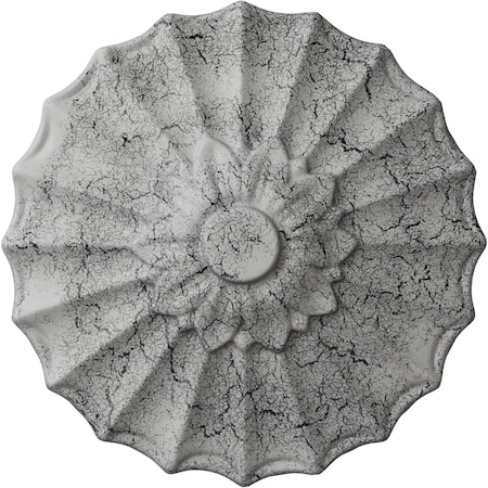 Ekena Millwork Shakuras Ceiling Medallion (Fits Canopies up to 1 3/8"), 9"OD x 1 3/8"P, Ultra Pure White Crackle CM09SHUWC